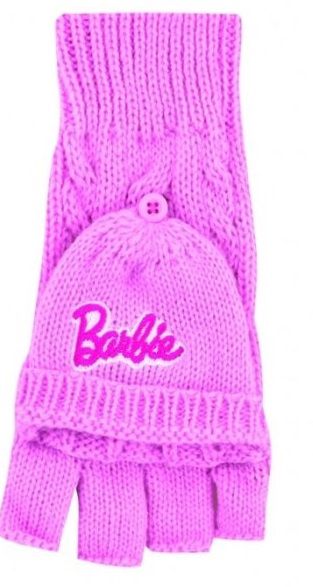 Guantes Tejidos Con Bordado Y Aplique Rosa Barbie