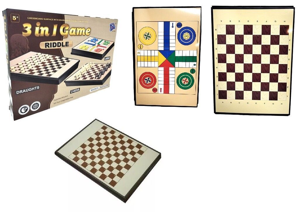 Juego 3 En 1 Magnetico - Ludo Damas Ajedrez