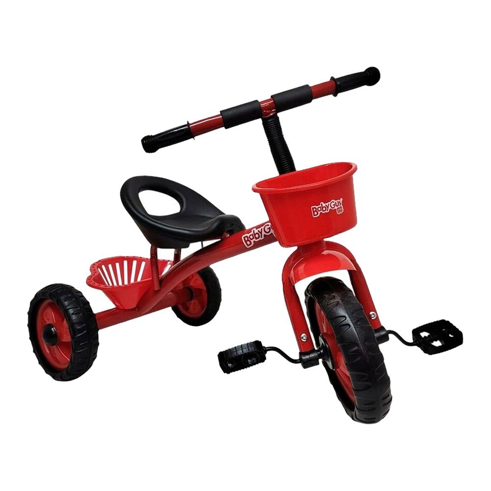 Triciclo De Metal Con Canasto Y Tuedas De Goma