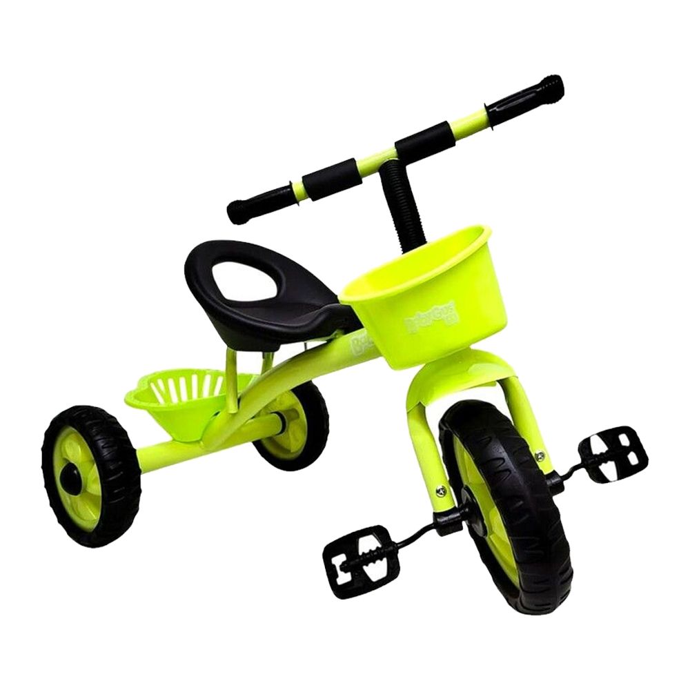 Triciclo De Metal Con Canasto Y Tuedas De Goma