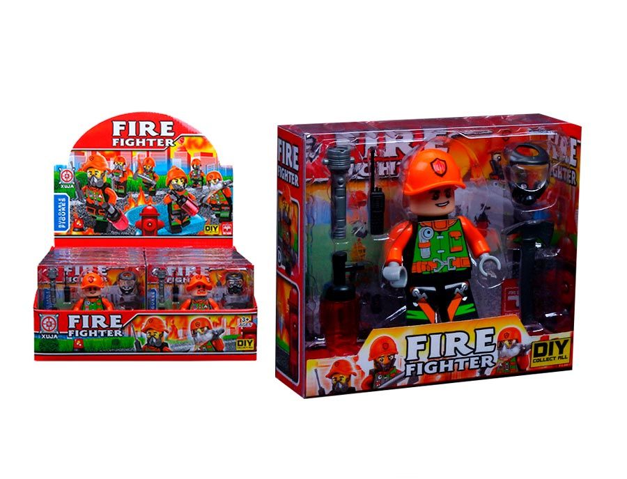 Figura Muñeco Fire Fighter Con Accesorios