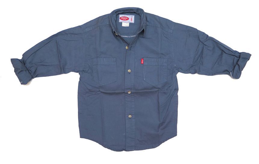 Camisa Manga Larga Gabardina Lisa Con Dos Bolsillo