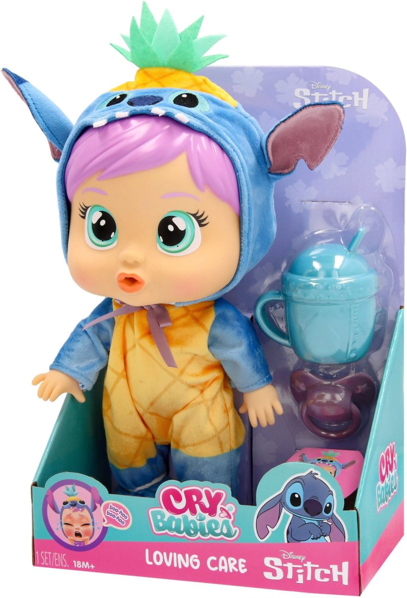 Muñeca Cry Babies Loving Care Stitch - 25 Cm - Bebe Lloron