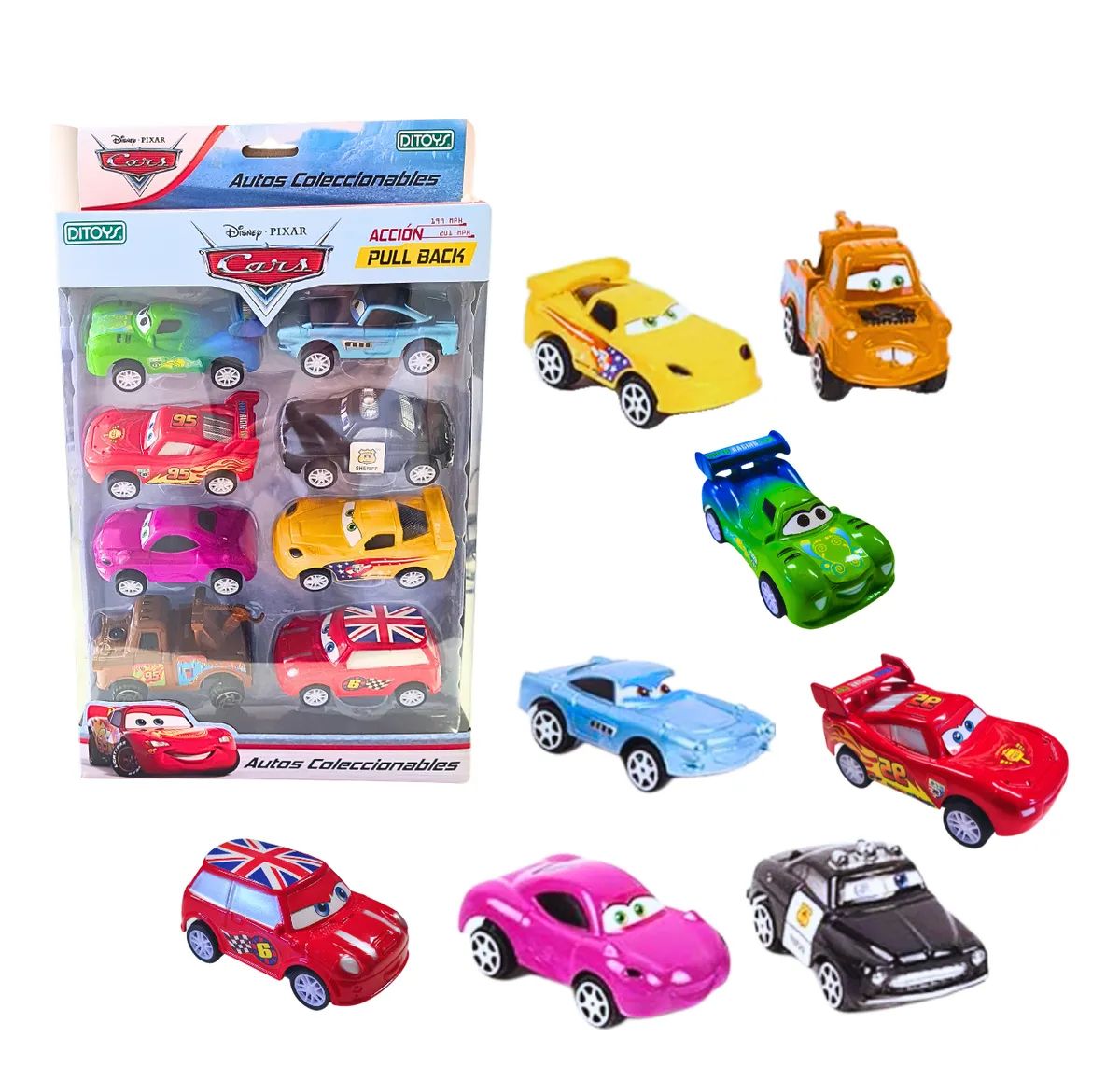 Set De Autitos Cars x 8 - Pull Back - Autos Coleccionables