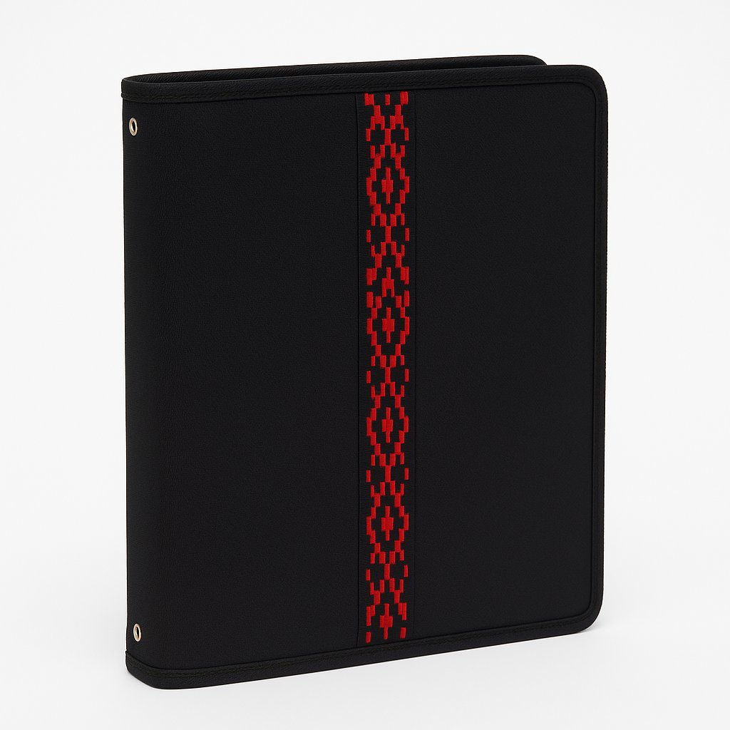 Carpeta N° 3 Forrada En Tela 3 Ganchos- Bordada Guarda Pampa