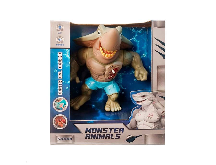 Figura Tiburon Con Luz Y Sonido - Monster Animals