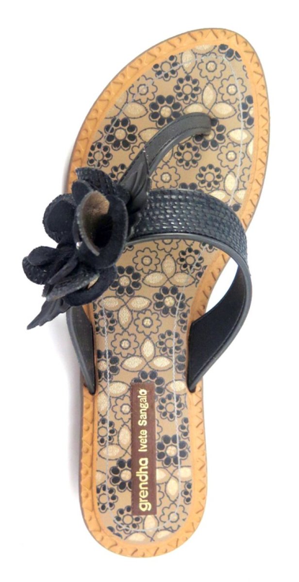 Ojota Sandalia con flor de goma con perla