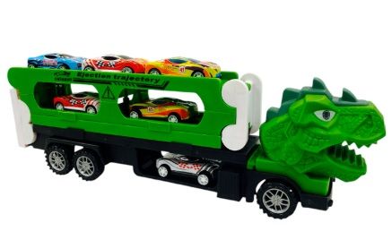 Camion Dinosaurio con Lanzador- Incluye 6 Autitos