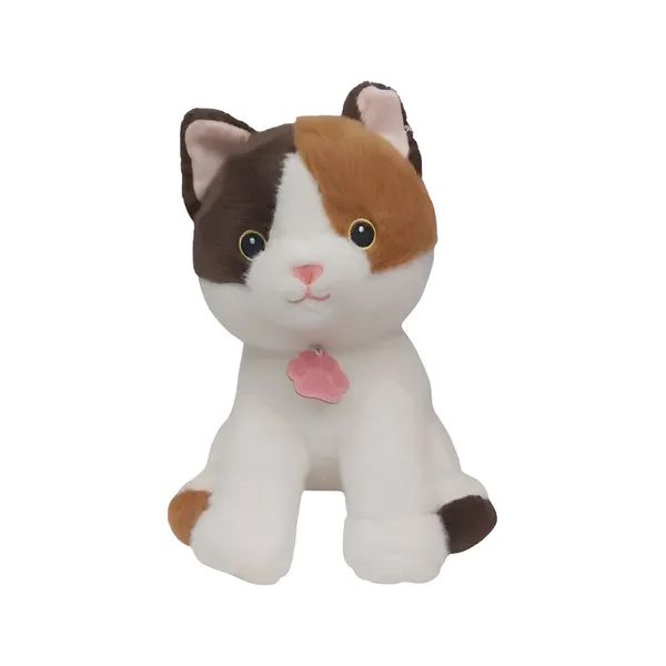 Peluche De Gato Sentado Con Collar