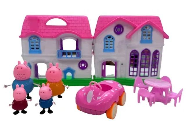 Casa Plegable De Peppa Pig Con Familia Y Accesorio
