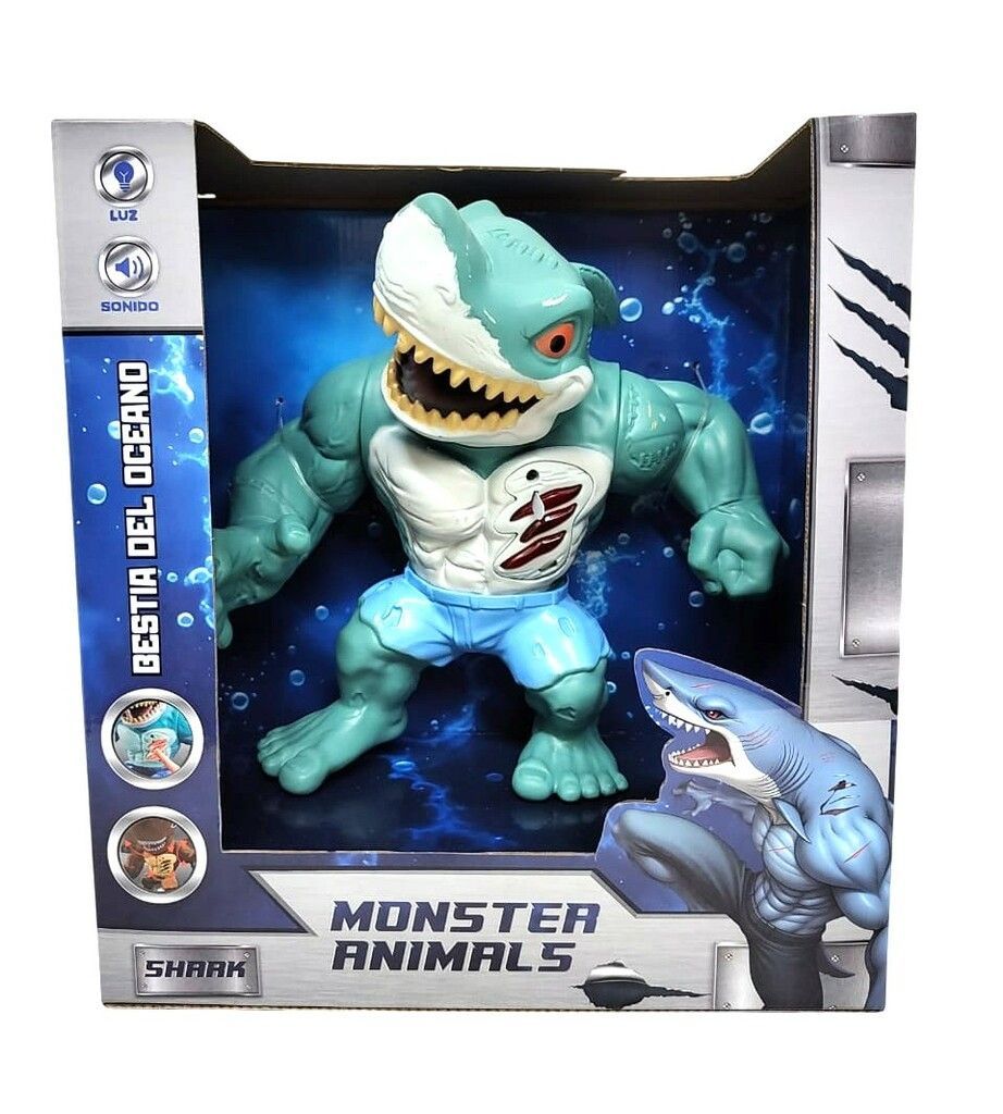Figura Tiburon Con Luz Y Sonido - Monster Animals