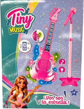 Set De Guitarra Con Luz -Sonido y Micrófono Tiny-Se Puede Conectar Al Celular
