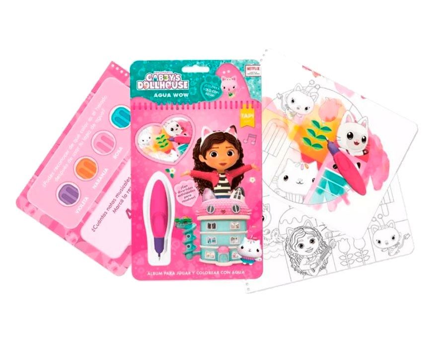 Libreta Album Para Jugar Y Colorear Con Agua Gabby's Dollhouse - Con Lapiz Magico Y Actividades