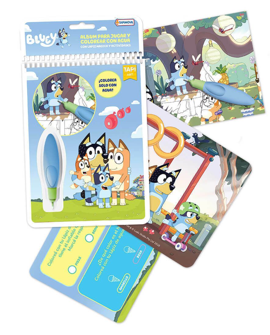 Libreta Album Para Jugar Y Colorear Con Agua Bluey - Con Lapiz Magico Y Actividades