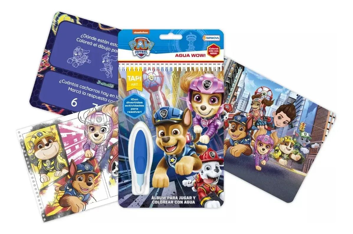 Libreta Album Para Jugar Y Colorear Con Agua Paw Patrol - Con Lapiz Magico Y Actividades