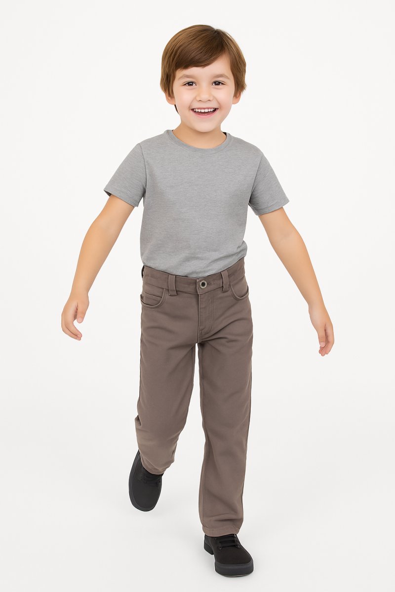 Pantalon Gabardina Con Cintura Elastizada