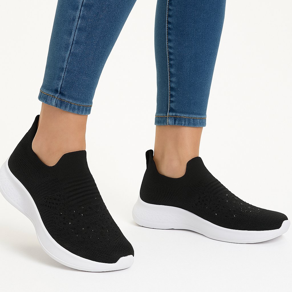 Zapatilla Tejida Con Piedra Mujer