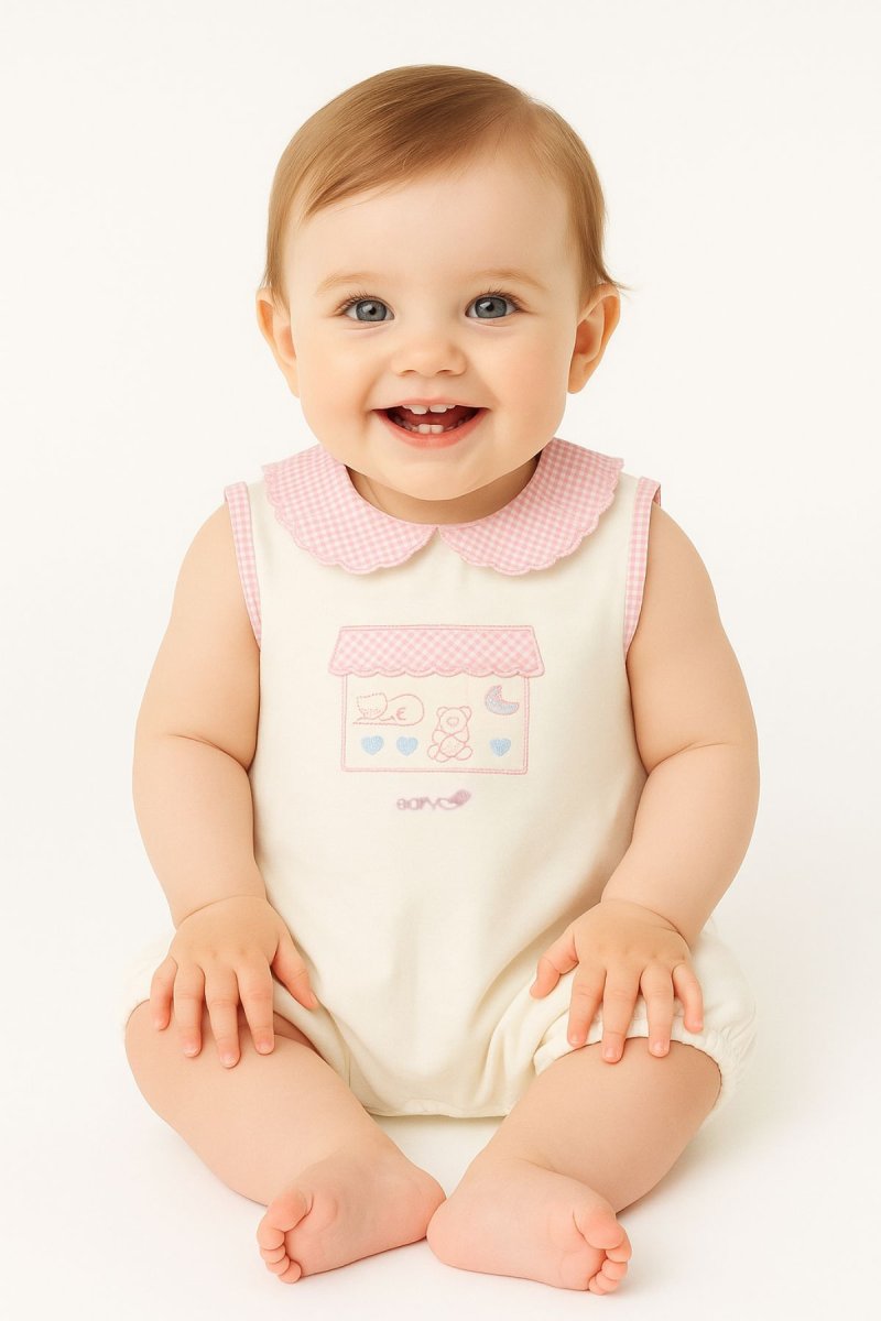 Enterito De Algodon Pañalero Sin Manga Cuello Baby