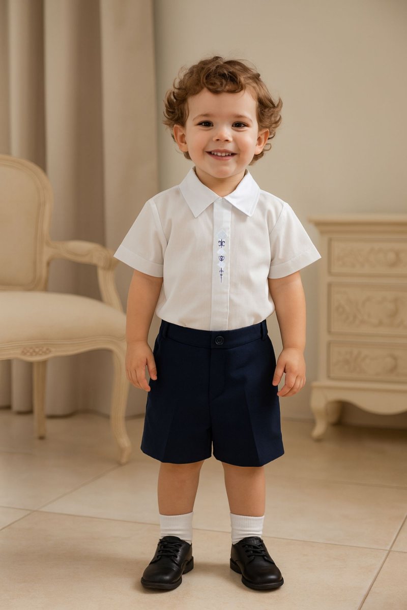 Conjunto Bautismo Bermuda y Camisa