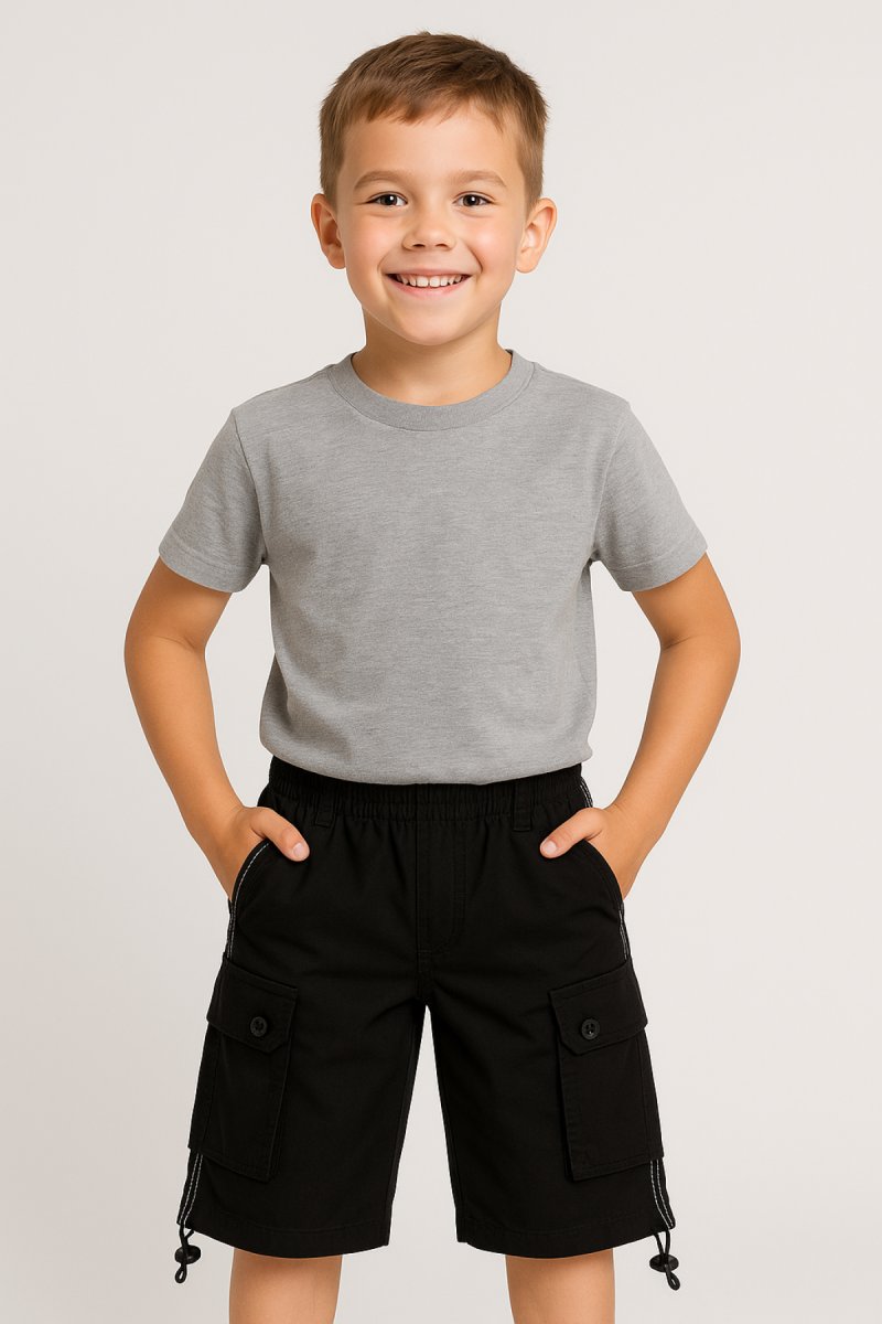 Bermuda Gabardina Con Cintura Elastizada Con Bolsillos Cargo