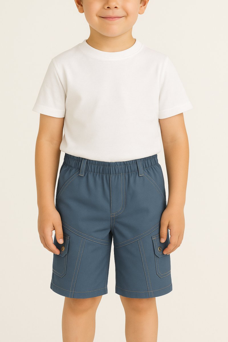 Bermuda Microfibra Con Cintura Elastizada Tipo Cargo