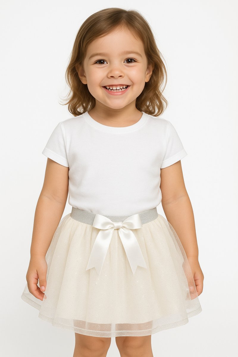 Tutu Doble Capa Liso Glitter Con Elástico