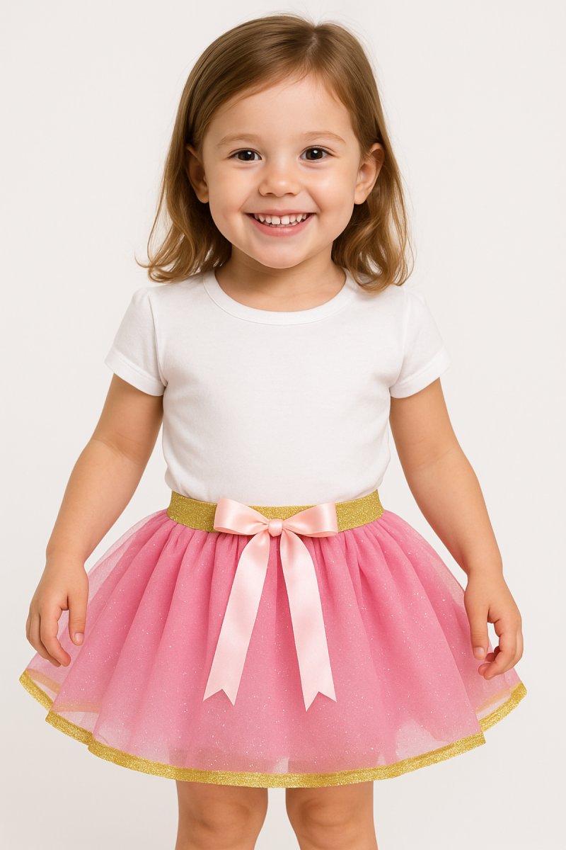 Tutu Doble Capa Liso Glitter Con Elástico