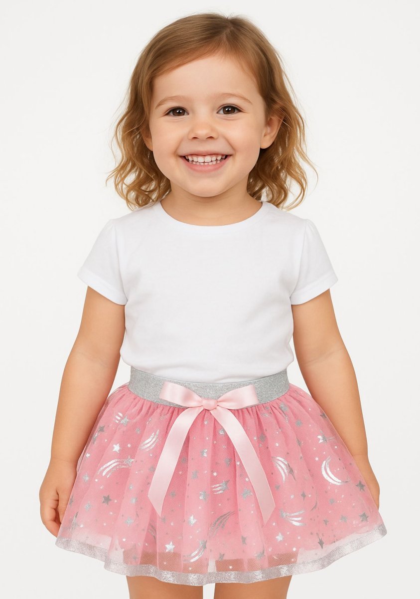 Tutu Doble Capa Liso Glitter Con Elástico