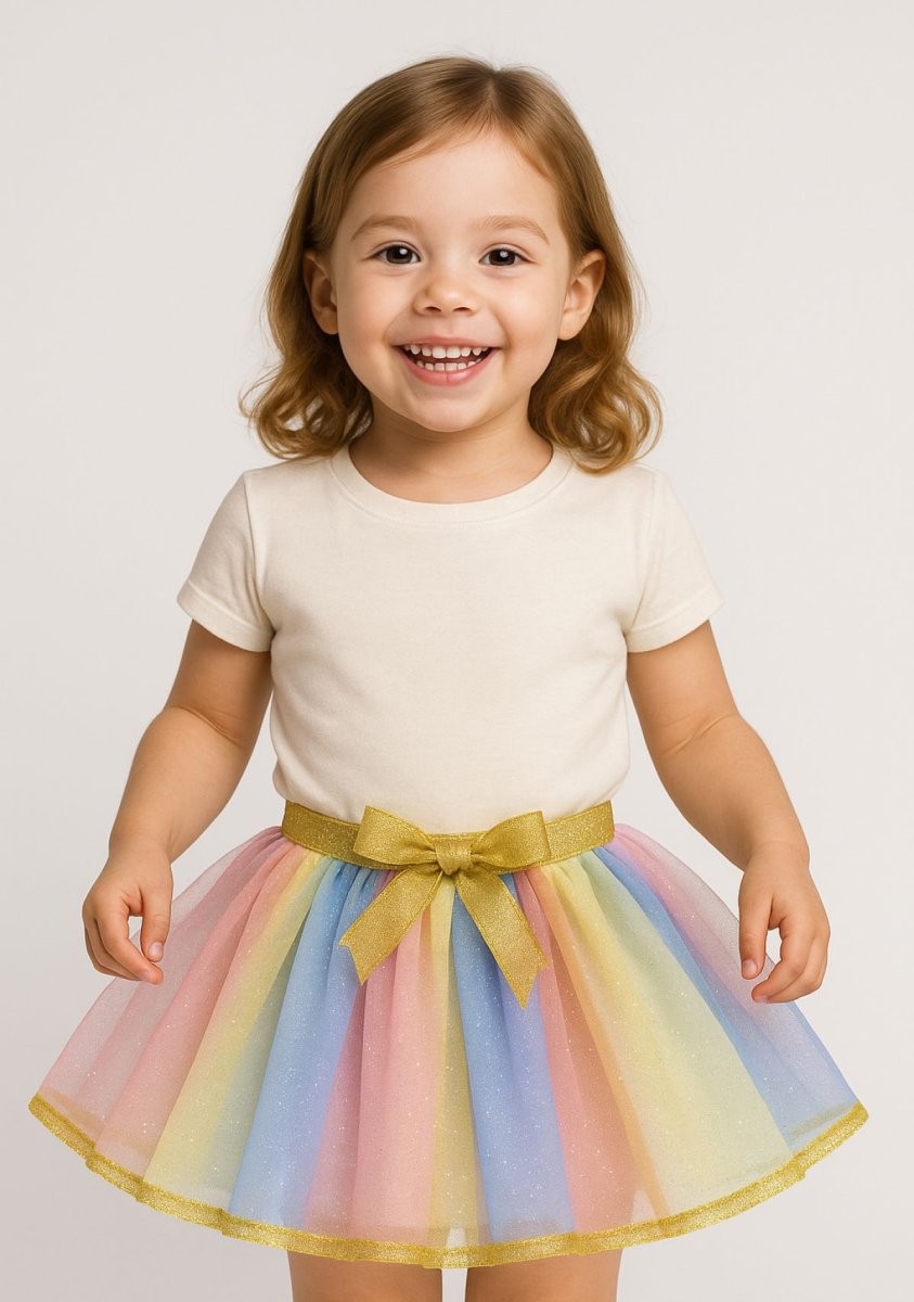 Tutu Doble Capa Liso Glitter Con Elástico