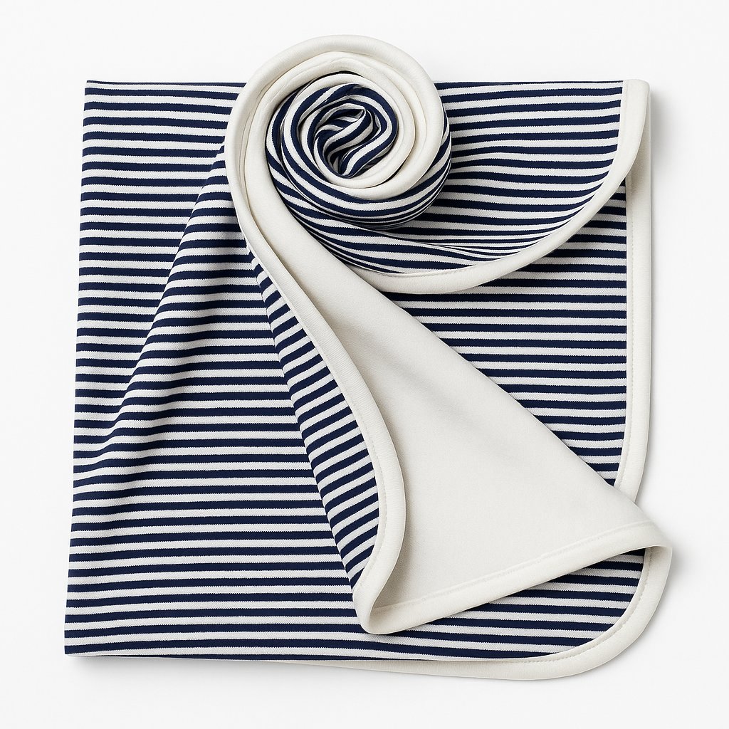 Manta Doble Faz Pique y Algodon Rayada