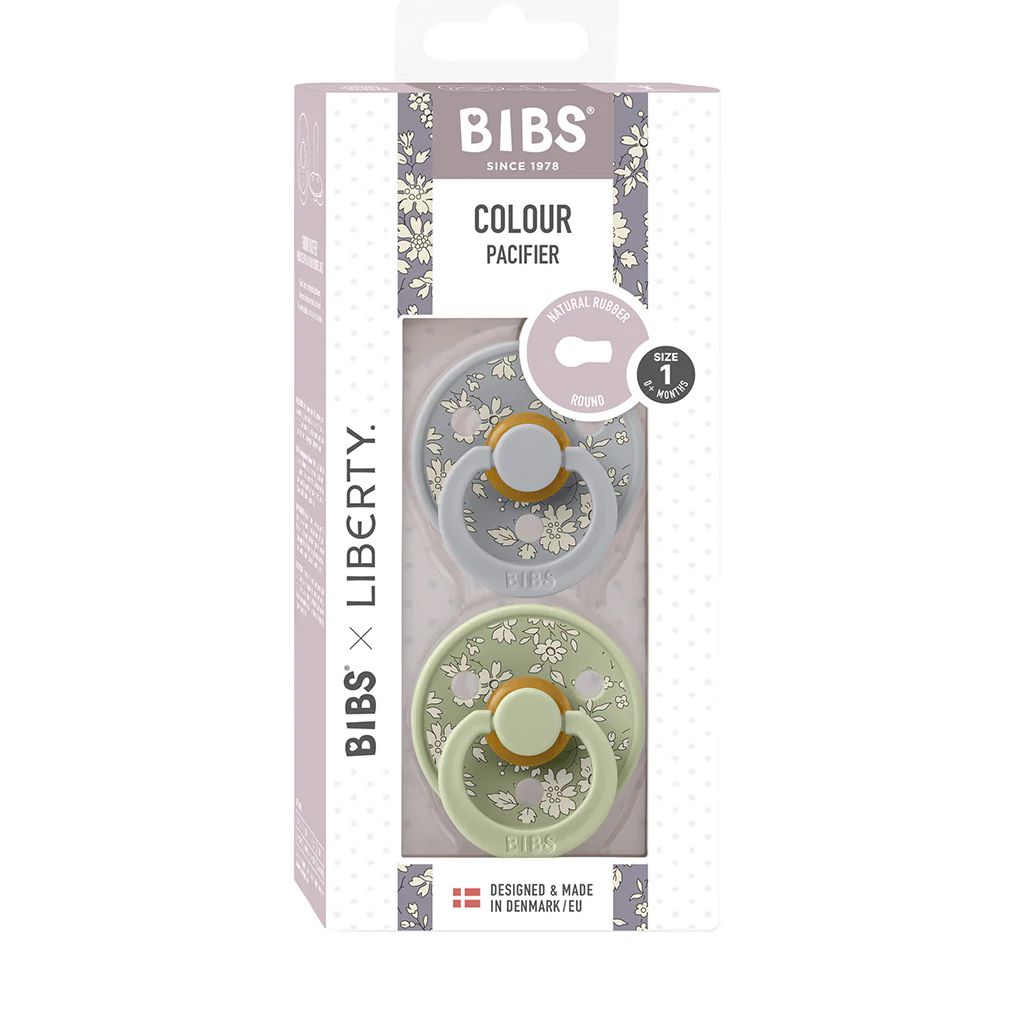 Chupete Bibs Colour Pacifier X Liberty x 2 - Capel Sage Mix  - Tetina De Caucho Natural - Latex - 0 - 6 Meses