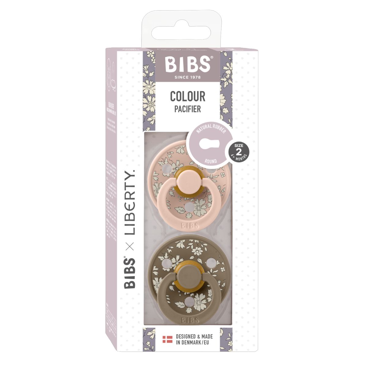 Chupete Bibs Colour Pacifier X Liberty x 2 - Capel Blush Mix - Tetina De Caucho Natural - Latex - 6 - 18 Meses