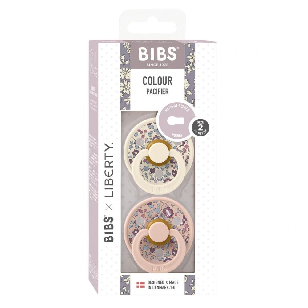 Chupete Bibs Colour Pacifier X Liberty x 2 - Blush Mix - Tetina De Caucho Natural - Latex - 6 - 18 Meses