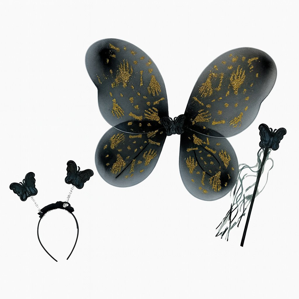Alas De Mariposa + Vincha + Varita - Disfraz