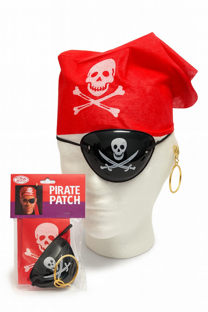Set Pirata - Parche Pañuelo Aro - Accesorio Disfraz