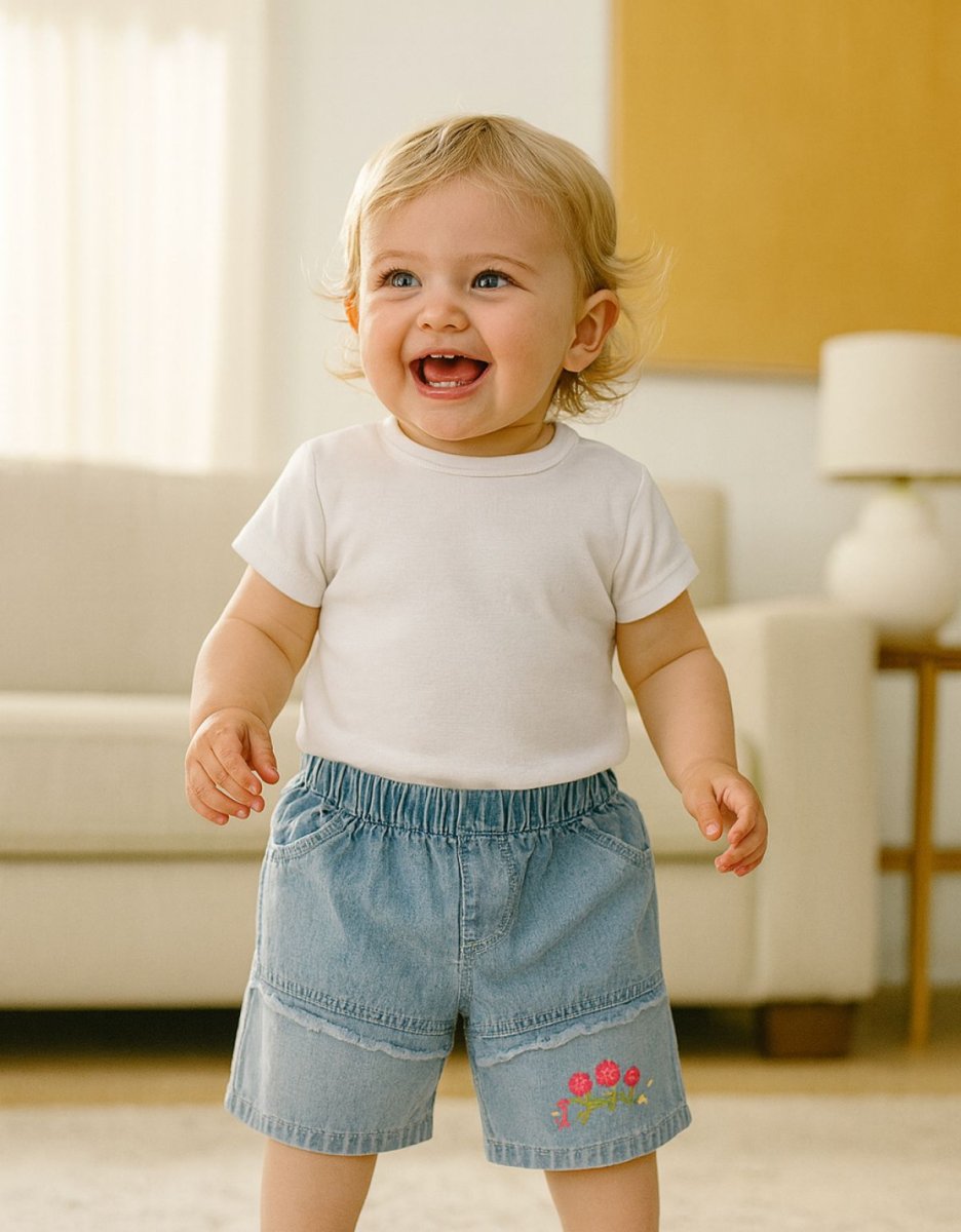 Short Jean con Cintura Elastizada