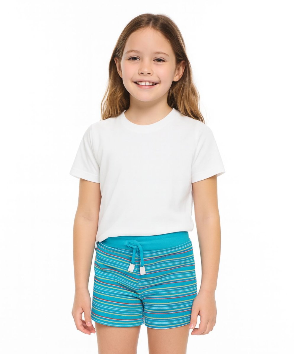 Short Algodon Rayado Con Cintura Regulable