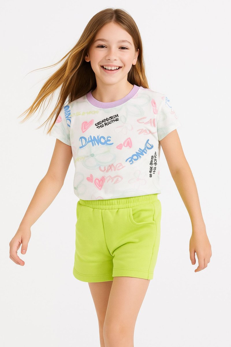 Conjunto De Algodon Remera Manga Corta y Short