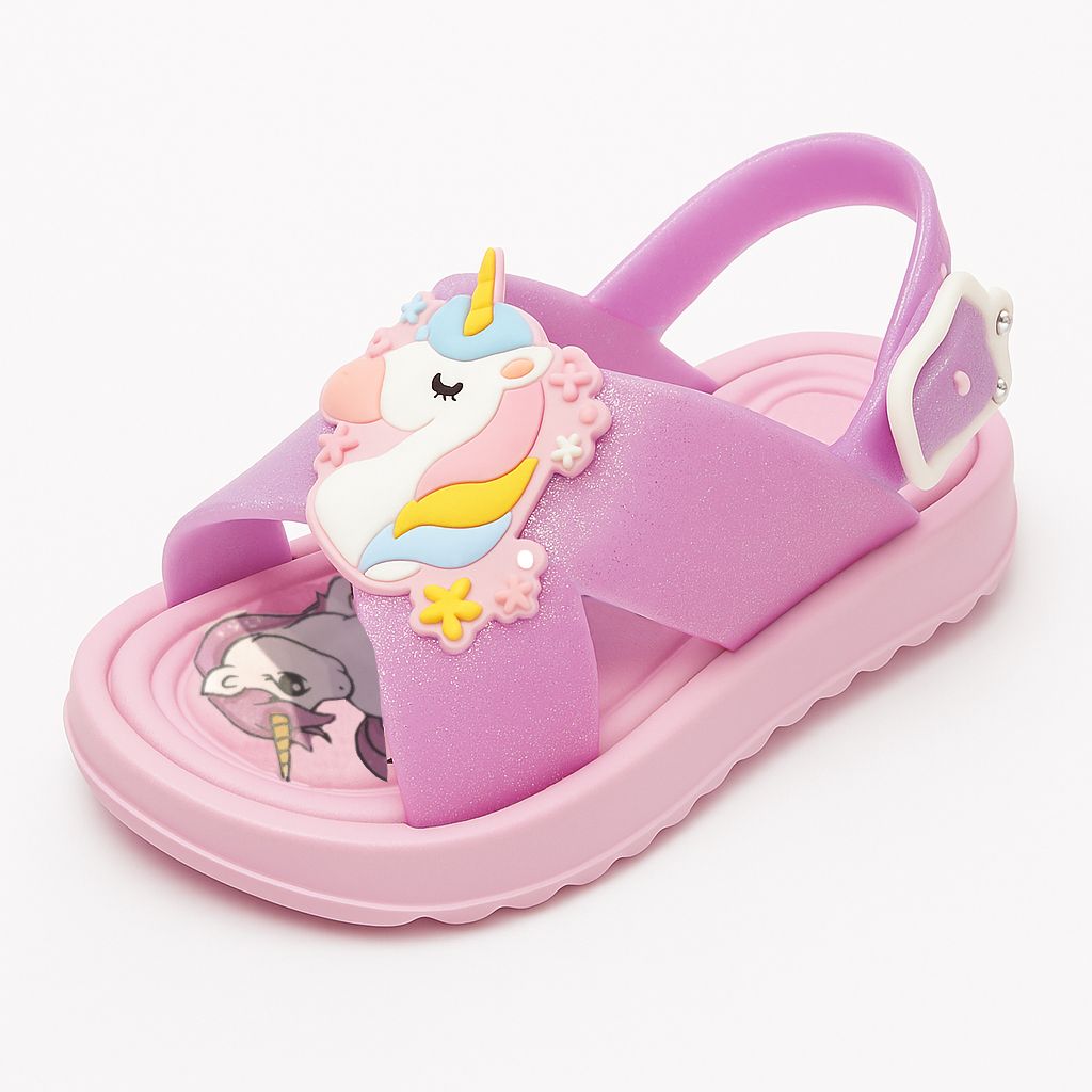 Sandalia Todo Goma Con Tira Cruzada Unicornio