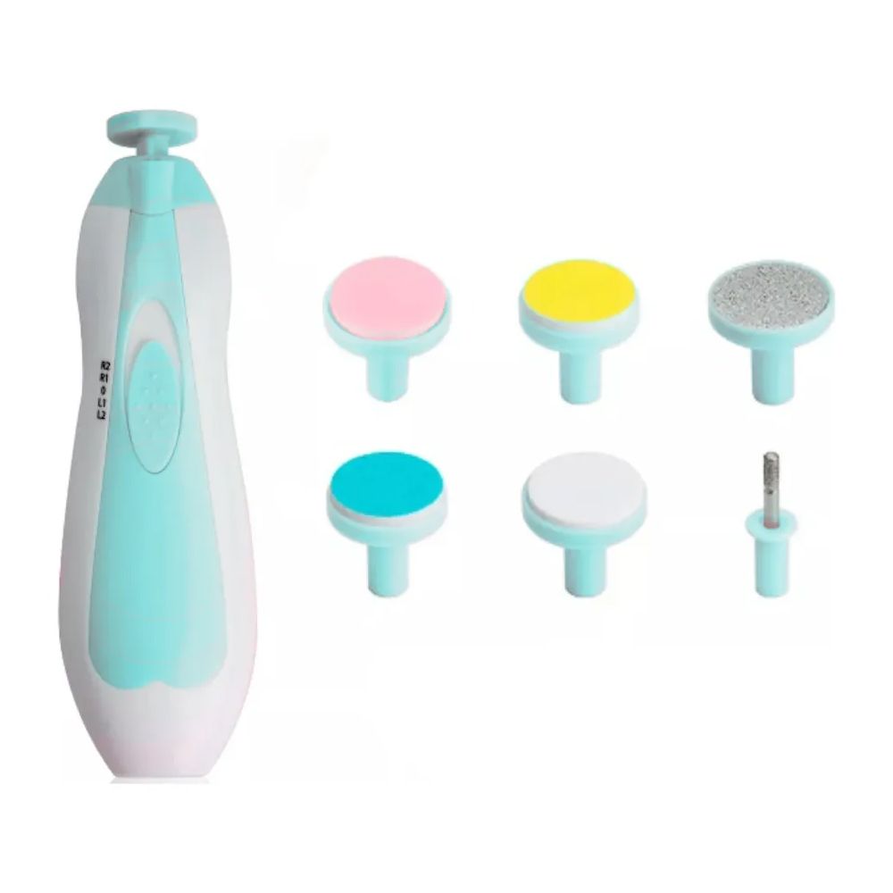 Cortauñas Electrico Lima Electrica Para Bebe Con 5 Cabezales Luz Y Estuche - Corta Uñas