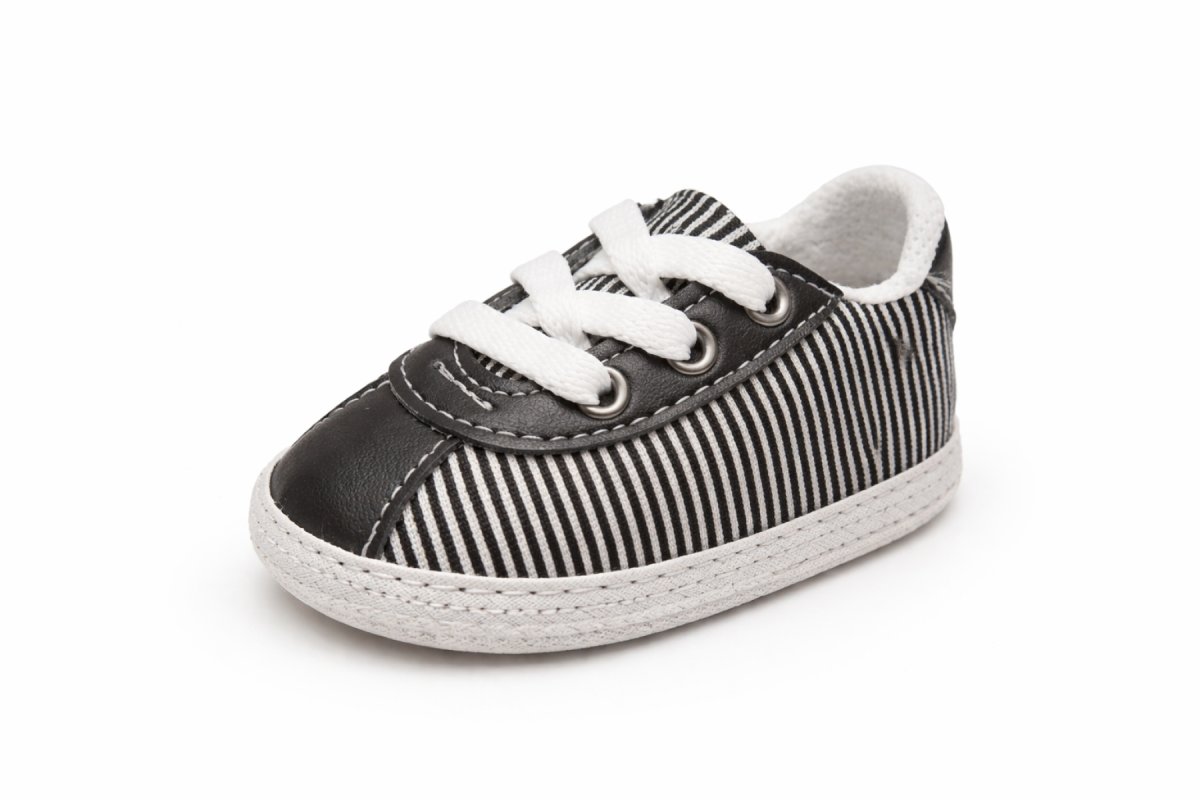 Zapatilla Lona Rayada Cordon Con Base