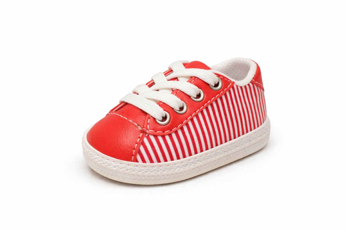 Zapatilla Lona Rayada Cordon Con Base