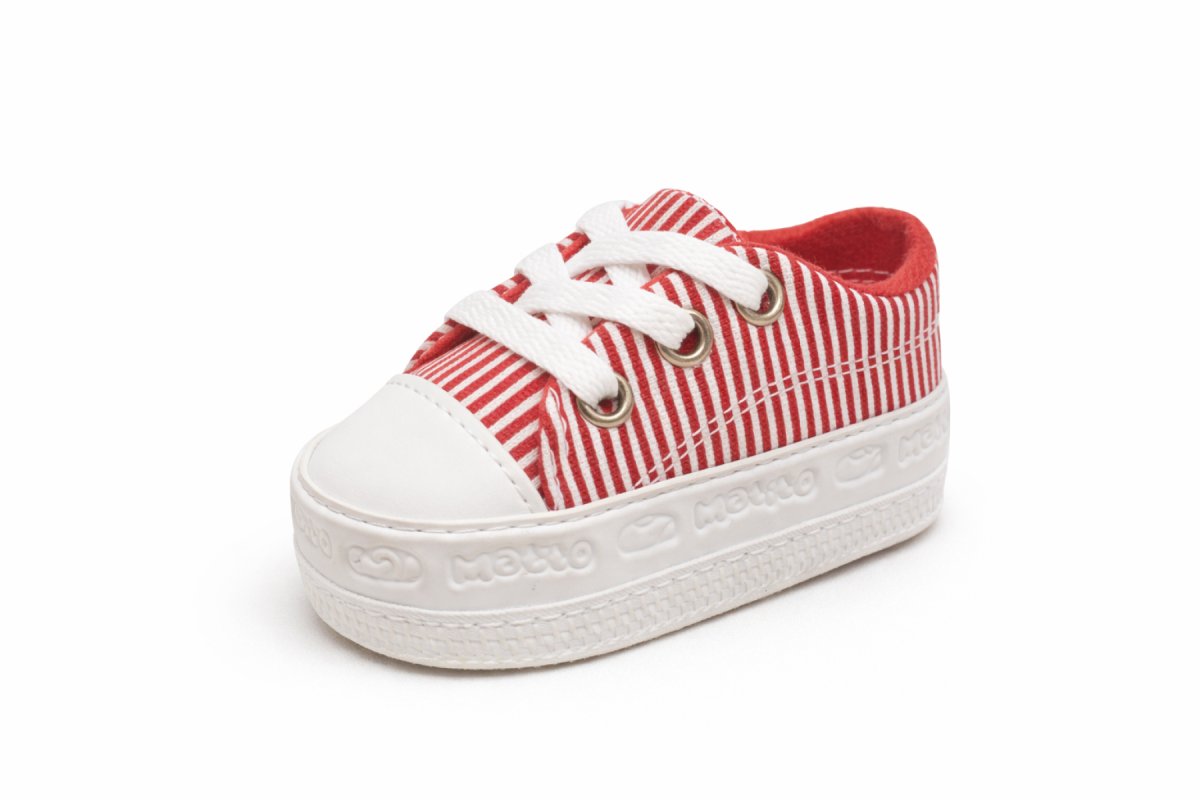 Zapatilla Lona Rayada Cordon Con Base