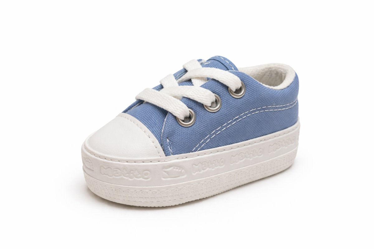 Zapatilla Lona Con Base Cordones Lisa
