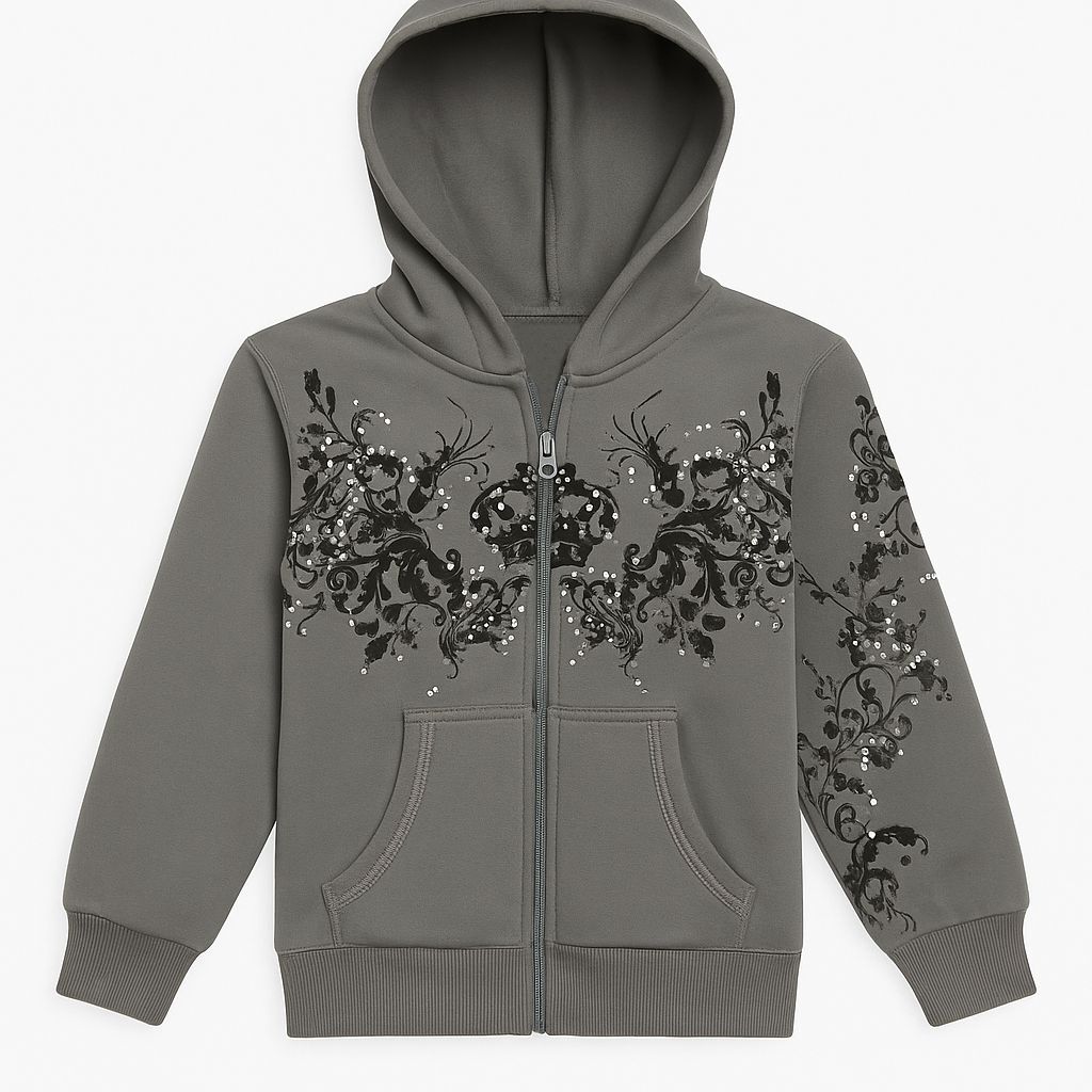 Campera de Algodon Con Friza Nena Estampado Metalico