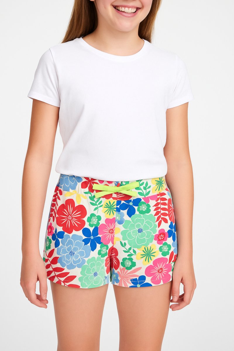 Short de Algodon Estampado Flores