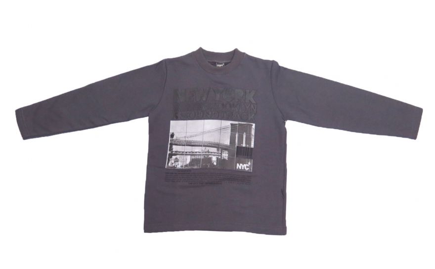 Buzo de Algodon Frizado Sin Capucha Estampado New York