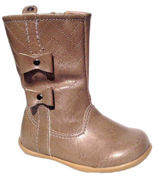 Bota Cuerina Matelasse Aplique de Moños