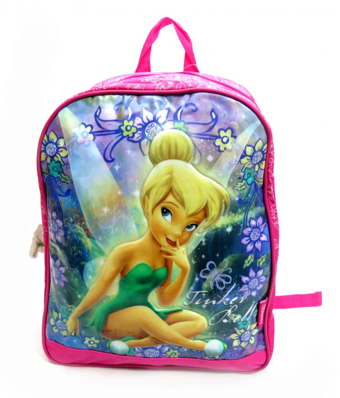 Mochila Espalda Tinker Bell Campanita espalda frente vinilico con relieves