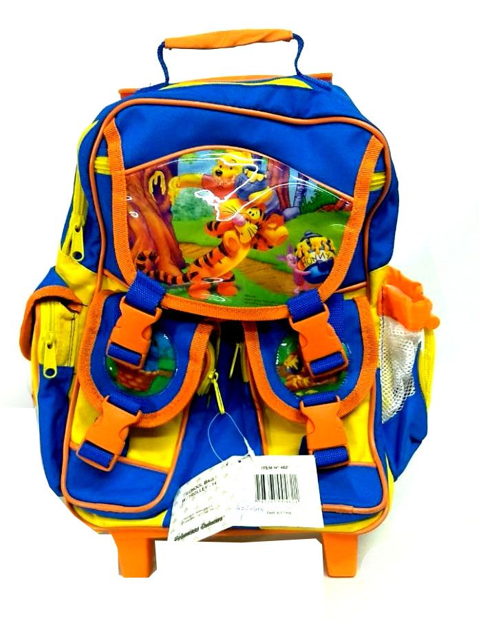 Mochila Pooh con carro mediana colorida
